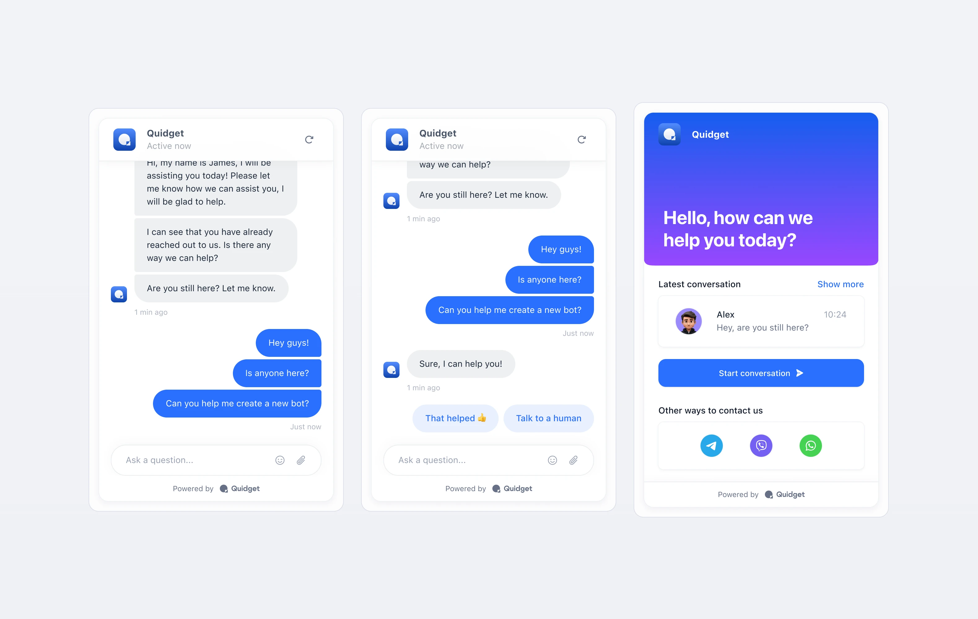 Quidget Web Chat widget